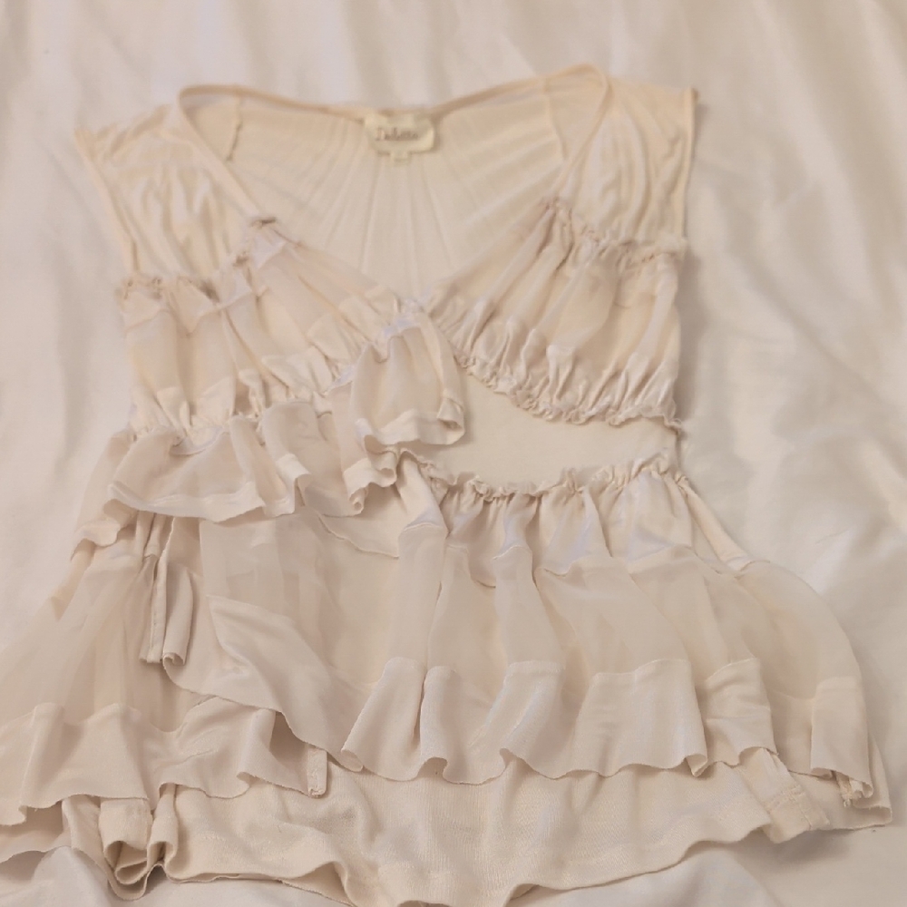 Deletta Cream Textured Blouse